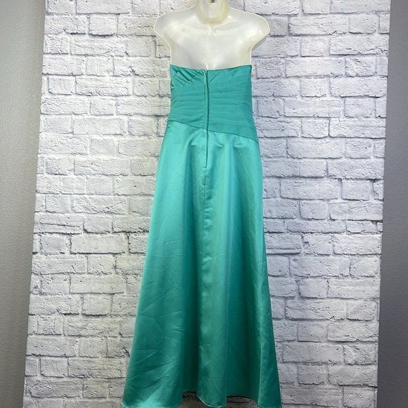 Davids Bridal Prom Formal Dress Women's Size 2 Spa Green Strapless Gown Long - Picture 6 of 16